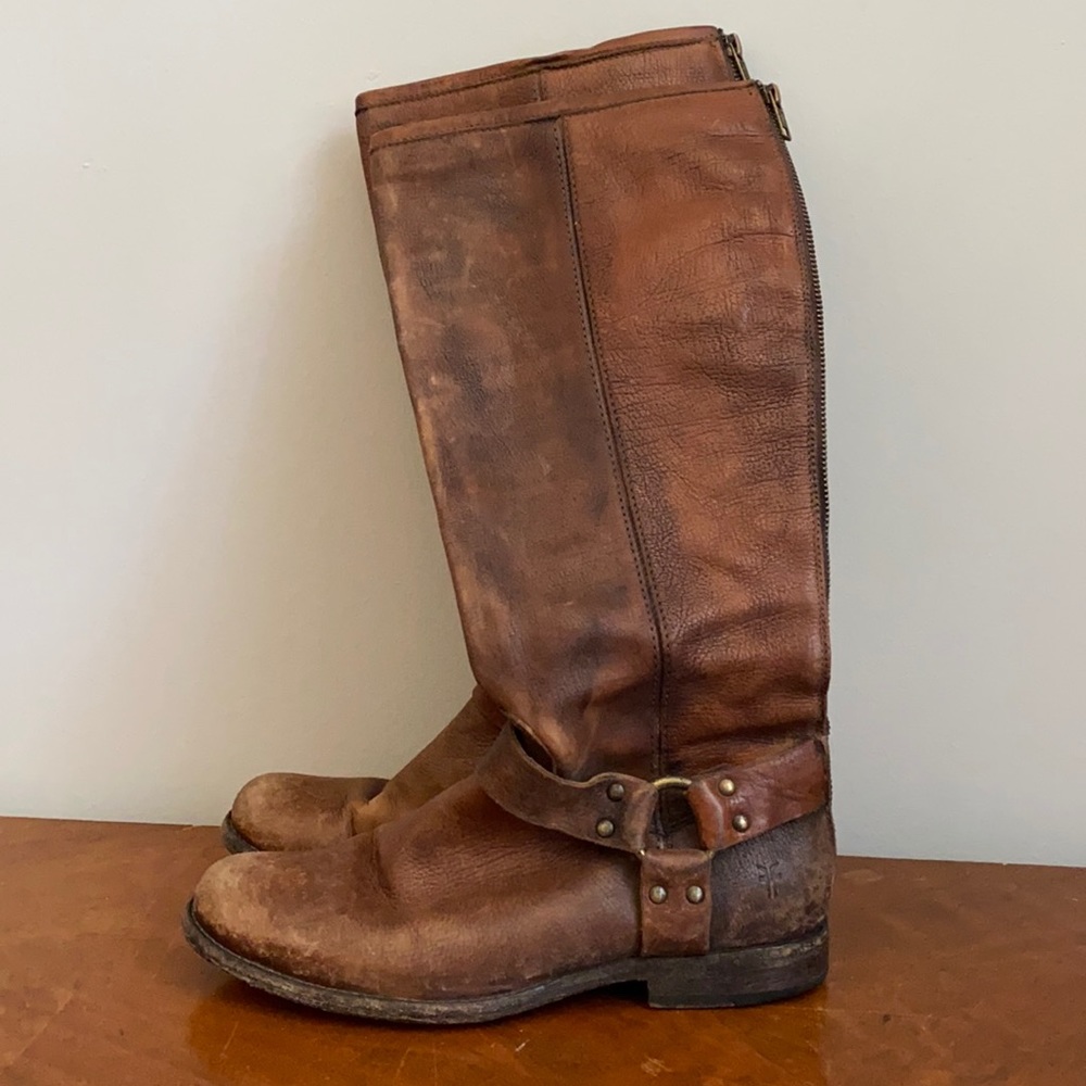 Frye Phillip Harness Tall Leather Boots